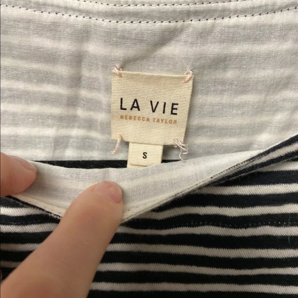 La Vie Rebecca Taylor Shirt Black White Small S - Picture 3 of 6
